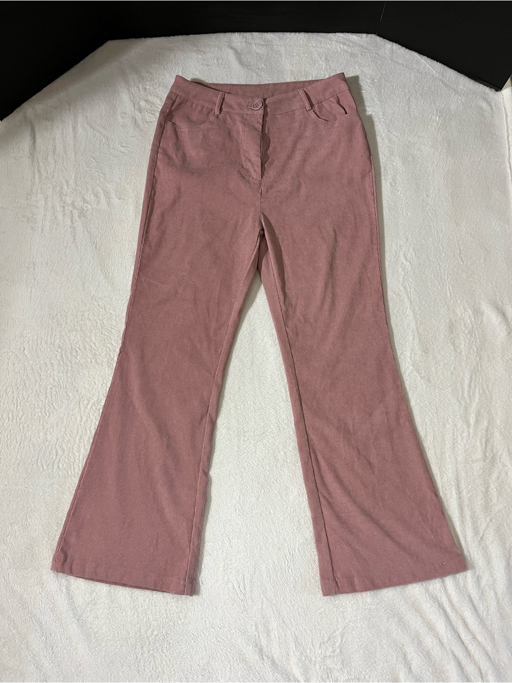SHEIN Dusty Rose Flared Corduroy Pants